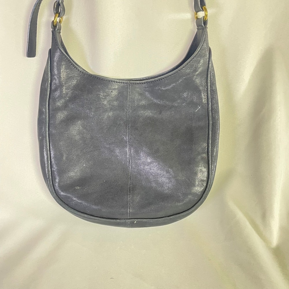 Frye Black Leather Cross Body Purse Pre-Owned 10" x9" - Picture 4 of 10